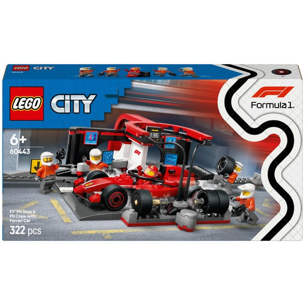 Lego City F1 Pit Stop & Pit Stop Crew with Ferrari Car (60443)