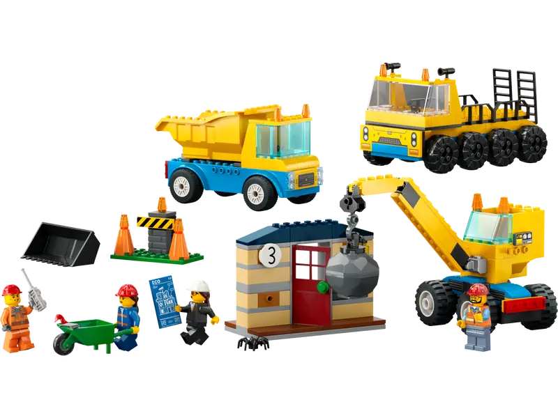 Lego City Construction Trucks & Wrecking Ball Crane (60391)