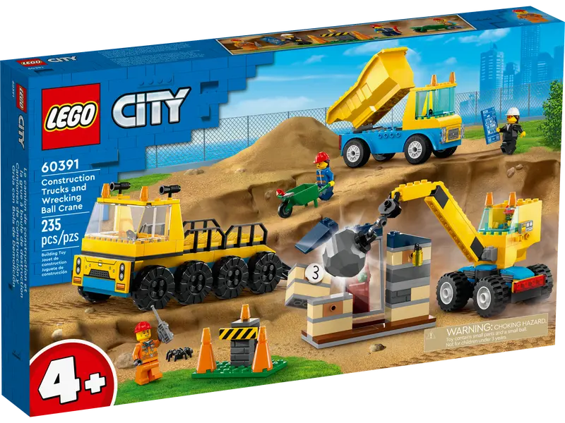 Lego City Construction Trucks & Wrecking Ball Crane (60391)