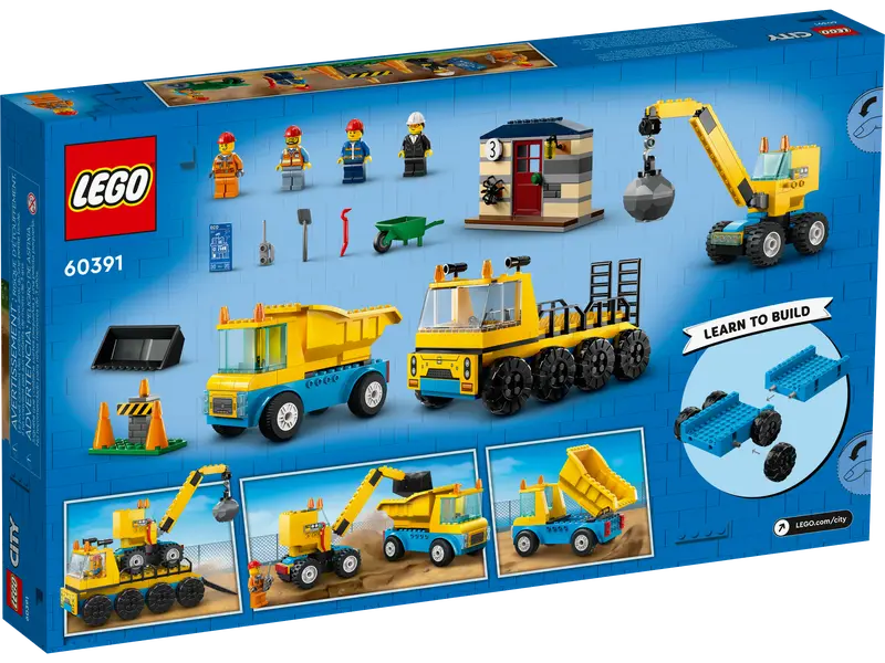 Lego City Construction Trucks & Wrecking Ball Crane (60391)