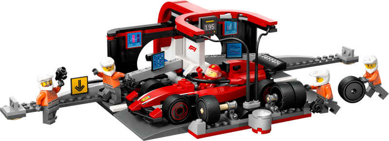 Lego City F1 Pit Stop & Pit Stop Crew with Ferrari Car (60443)