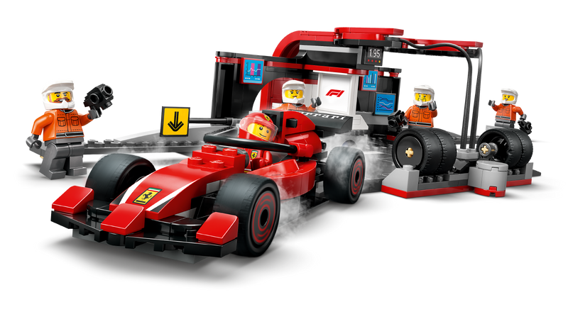 Lego City F1 Pit Stop & Pit Stop Crew with Ferrari Car (60443)