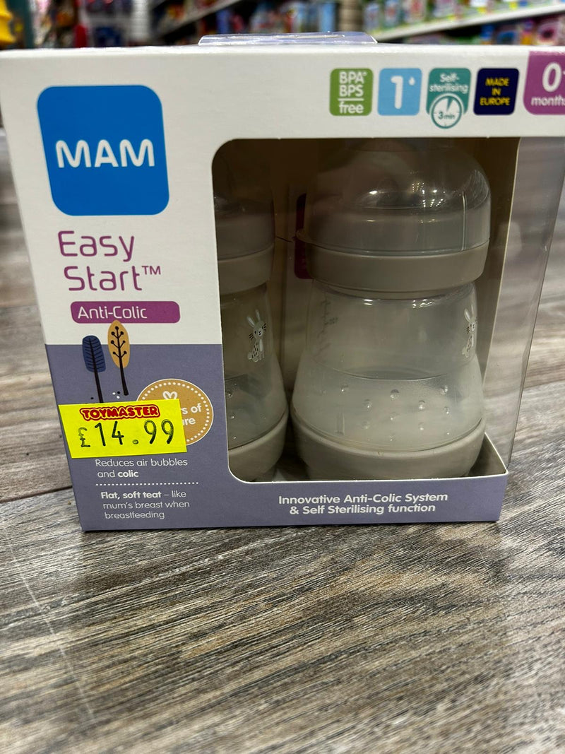 MAM Easy Start Baby Bottles 2 Pack (Grey)