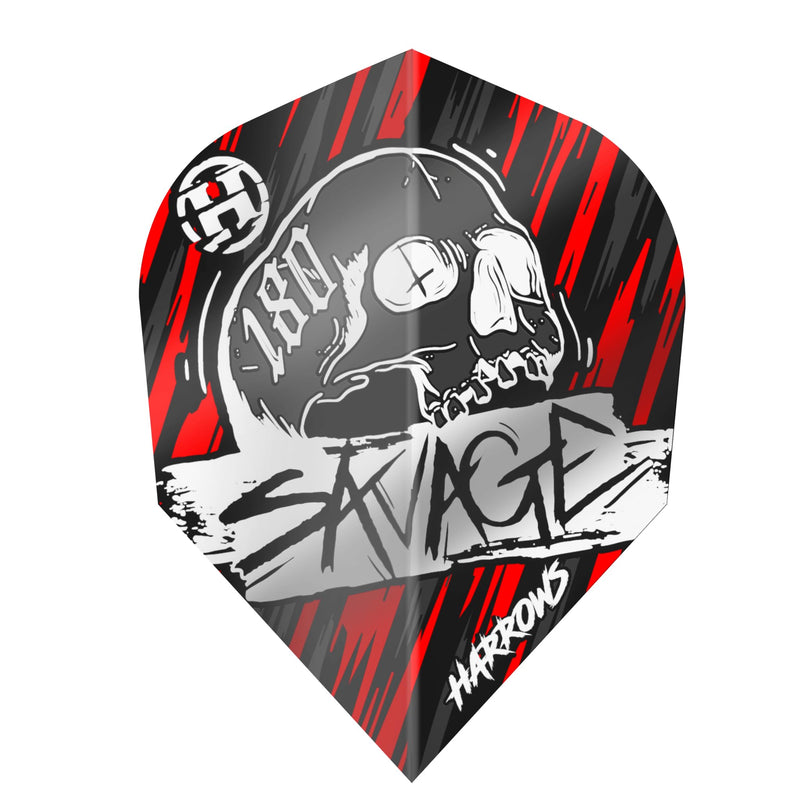 Harrows Red & Silver Savage Darts Flights