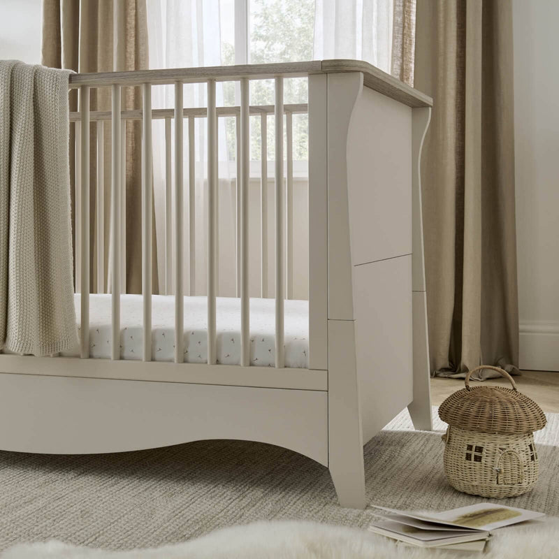 Cuddle Co Clara 3 Piece Nursery Furniture Set - Cot Bed, Dresser & Wardrobe (Cashmere & Ash)