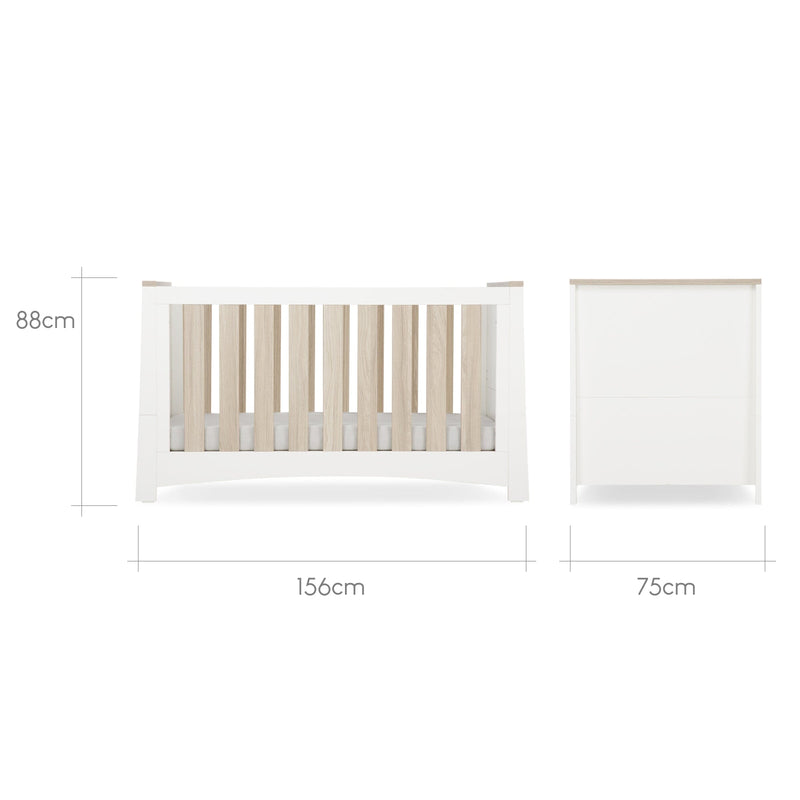 Cuddle Co Ada Cot Bed - White & Ash