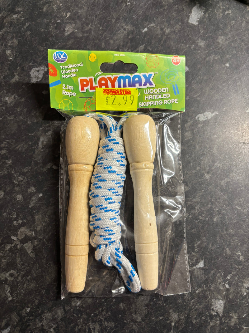 Playmax Wooden Handled Skipping Rope