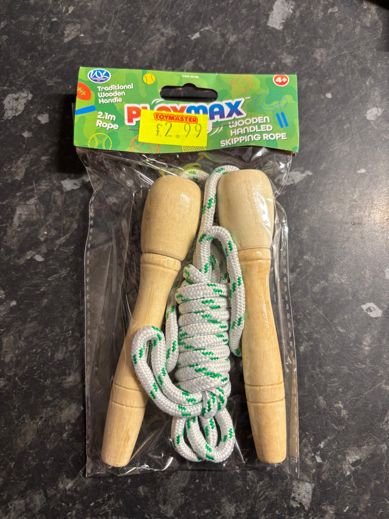 Playmax Wooden Handled Skipping Rope