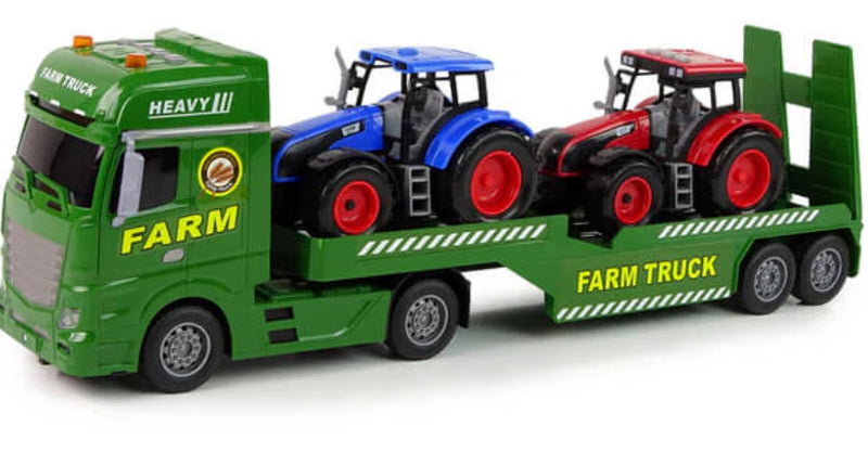 Farm Truck Lorry With Two Tractors