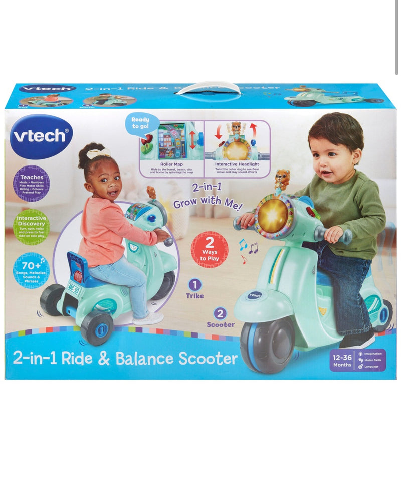 Vtech 2 In 1 Ride & Balance Scooter - Teal