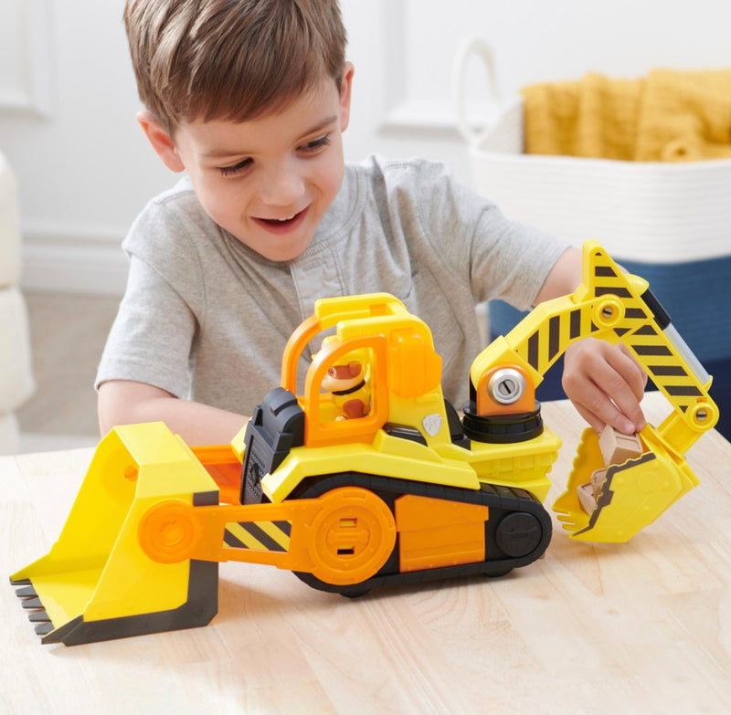 Paw Patrol - Rubble And Crew - Rubbles Back Yard Deluxe Bulldozer Track Set