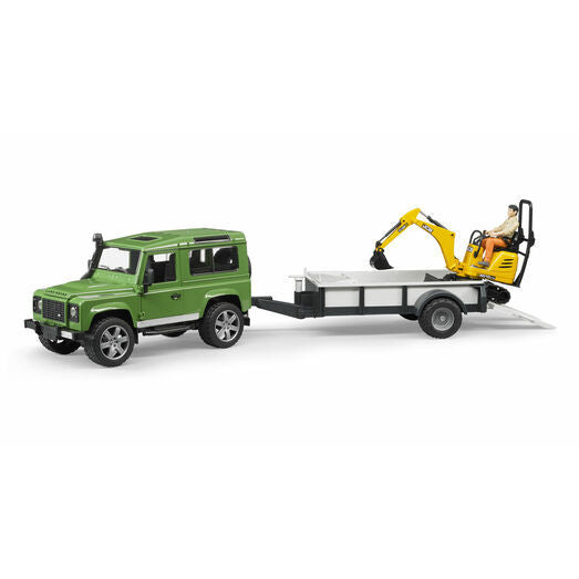 Bruder 2593 - Landrover With Trailer And JCB