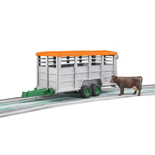 Bruder 2227 - Livestock Trailer With 1 Cow 1:16