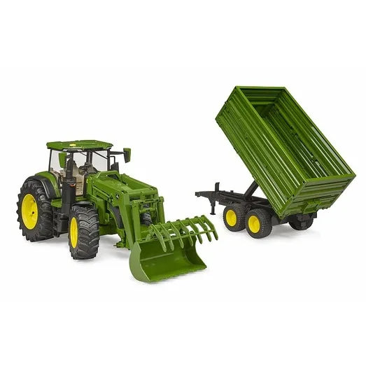 Bruder 3051 - John Deere 7R 350 With Front Loader & Tipping Trailer 1:16