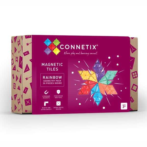 Connetix Magnetic Tiles Rainbow (30 Piece)
