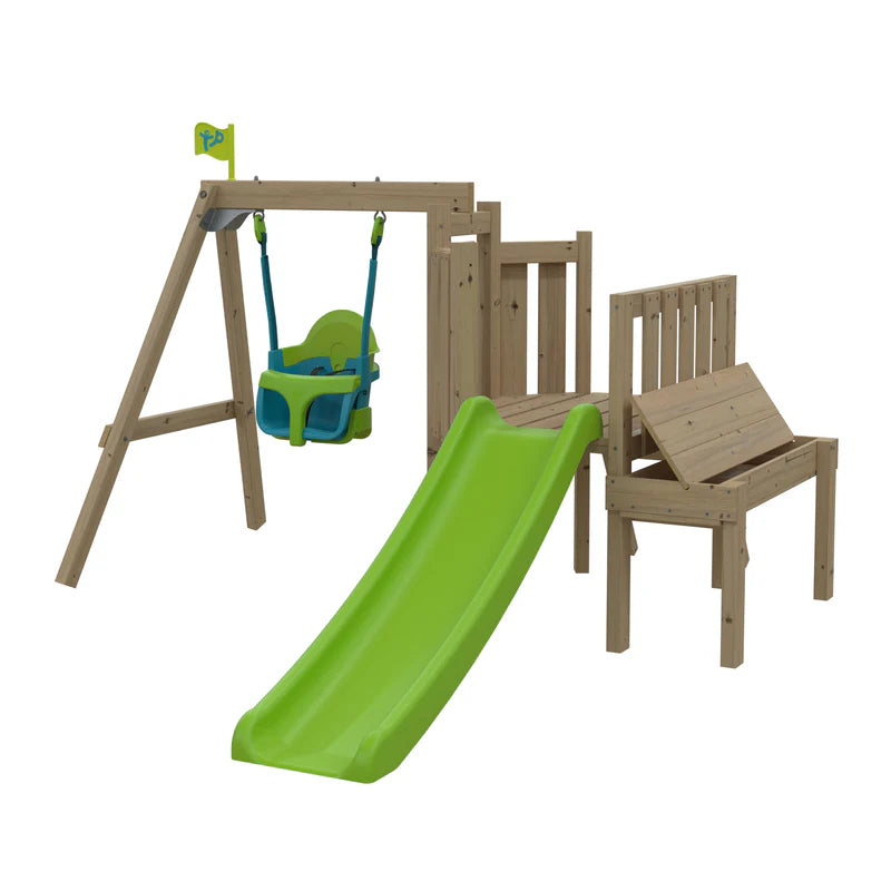 TP Forest Toddler Wooden Quadpod Swing Set & Slide - FSC® certified