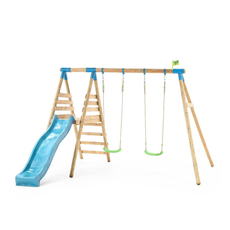 TP Knightswood Double Wooden Swing & Slide Set - FSC® certified