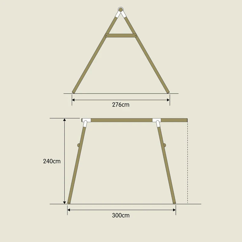 TP Knightswood Double Wooden Swing Frame & Extension - FSC® certified