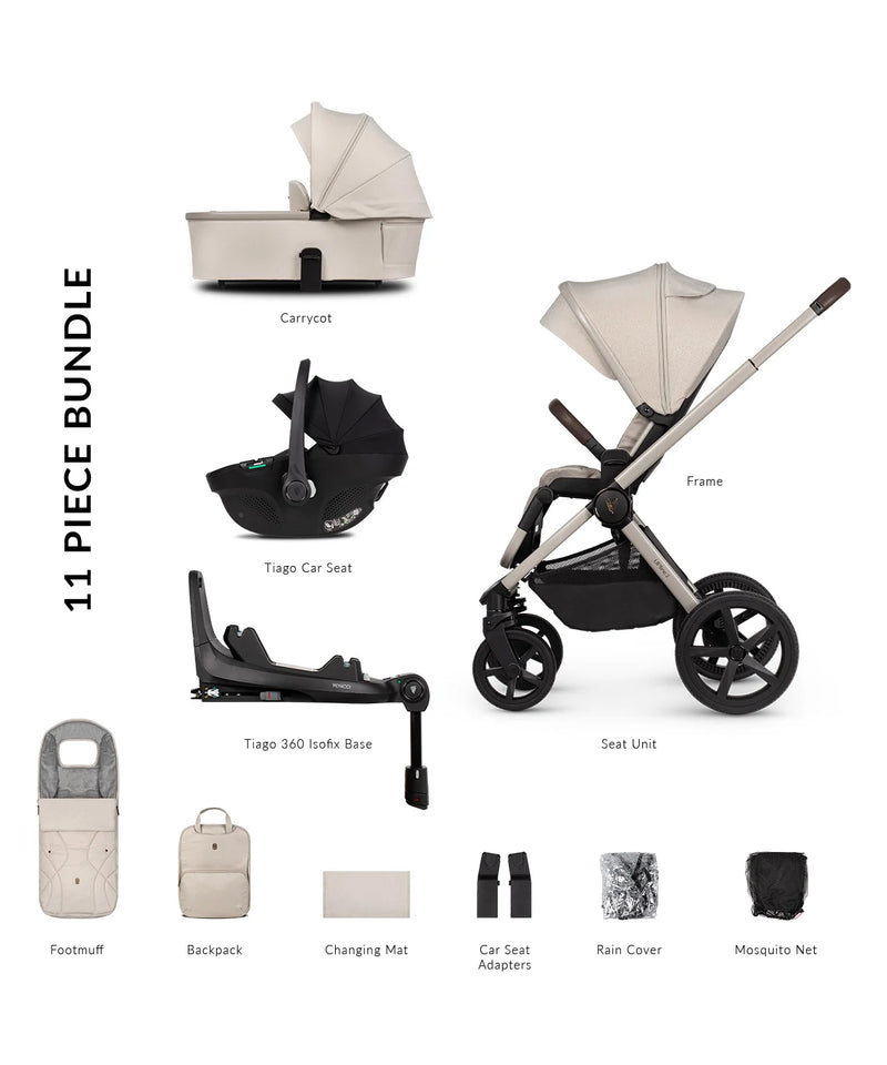 Venicci Upline 2 Stone Beige Pram 11 Piece Bundle