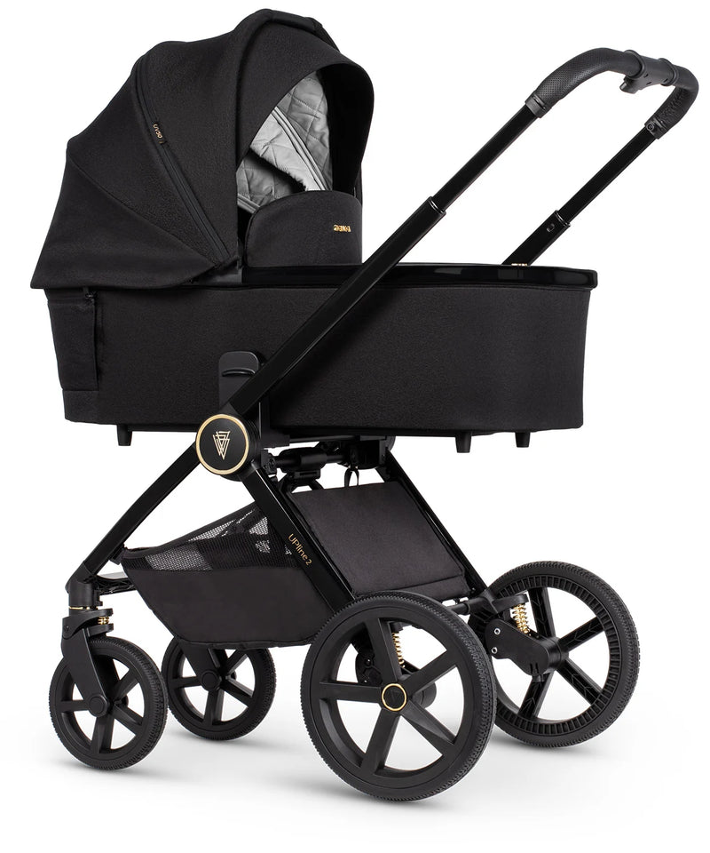 Venicci Upline 2 All Black Pram 10 Piece Bundle