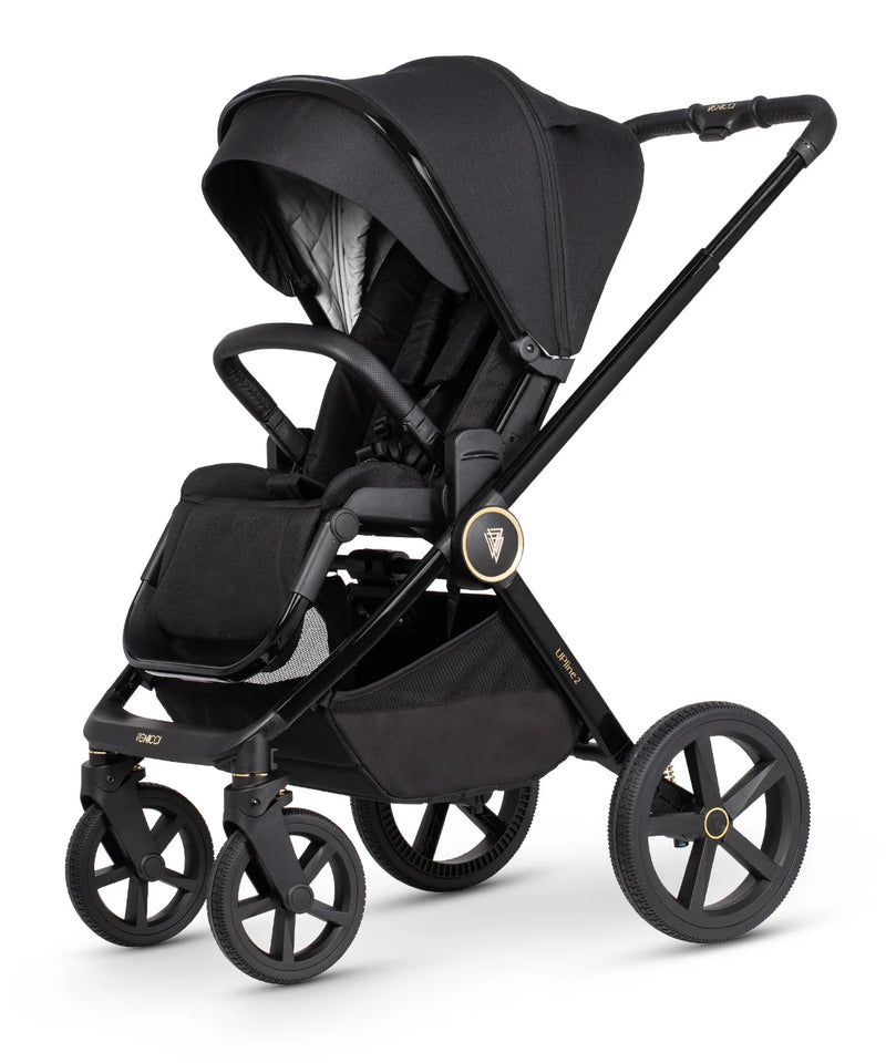 Venicci Upline 2 All Black Pram 10 Piece Bundle