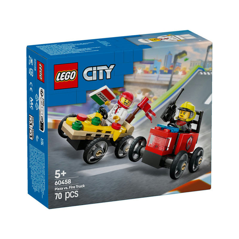 Lego City Pizza vs Fire Truck Race Car Pack (60458)