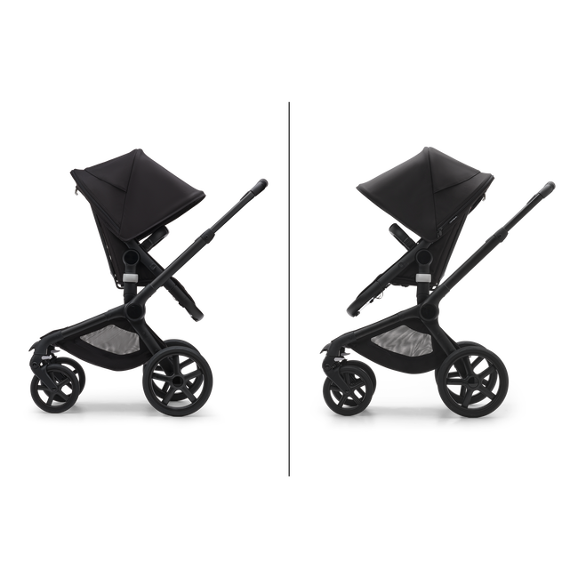 Bugaboo Fox 5 Carrycot And Seat Pushchair - Midknight Black/Black Chassis