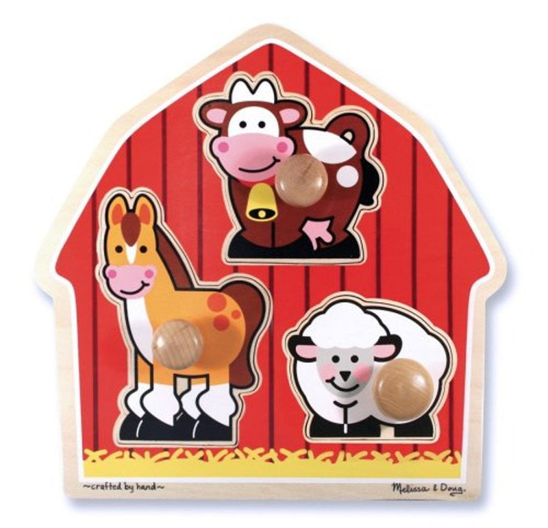 Melissa and Doug Farm Animals Large Peg Puzzle - David Rogers Toymaster