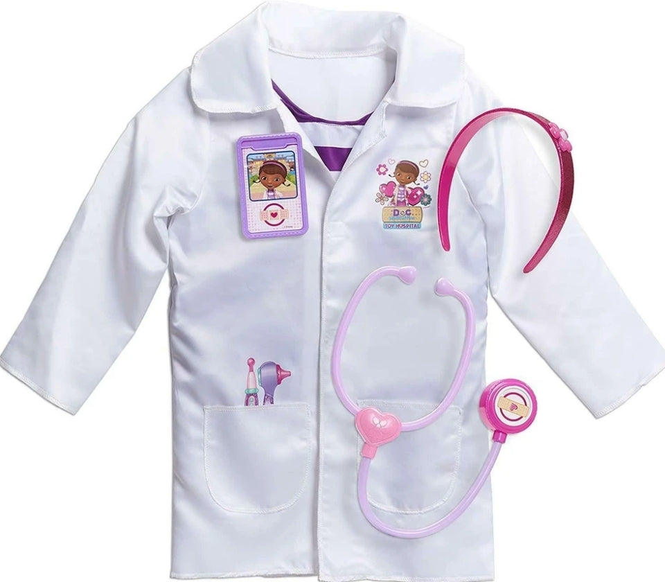 Disney doc mcstuffins doctors coat costume store set with shirt and bonus accessories